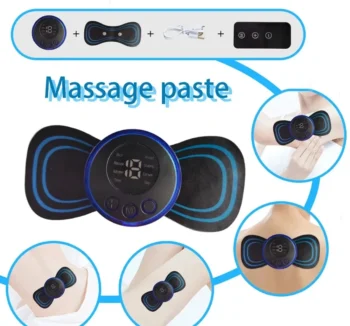 Mini Rechargeable Neck Massager Portable Electric Neck Massage Cervical Massage Patch 8 Modes 19 Level Relieve Muscle Fatigue