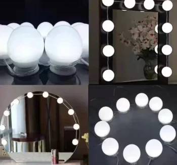 Vanity Mirror Fill Light Adjustable Luminance 3 Colors LED USB Wall Bulbs String For All Pretty 3 Colors Dimmable Light