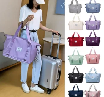 Travel Bag Large Capacity Women's Travel Duffel Bag with Zipper Closure